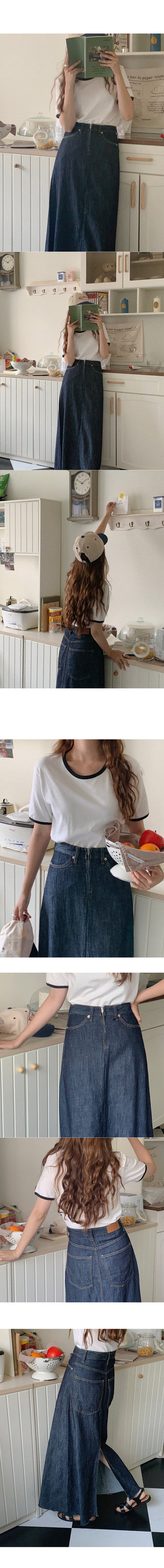 Color-block cropped t-shirt