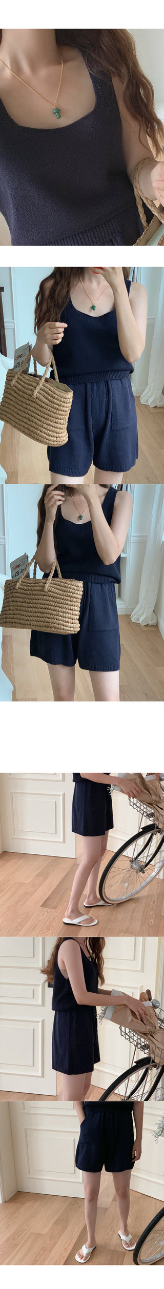 Square knit sleeveless top