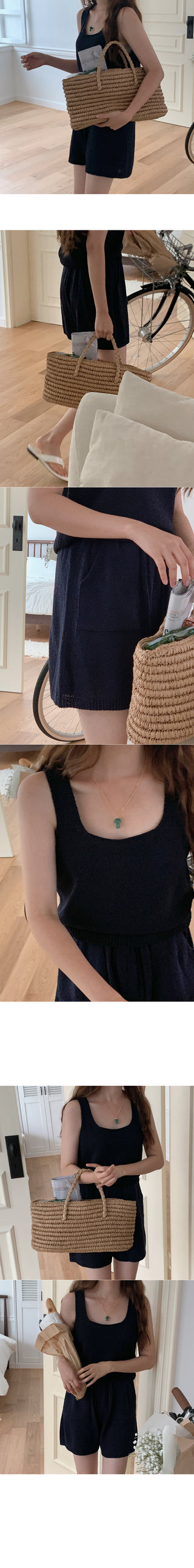 Square knit sleeveless top