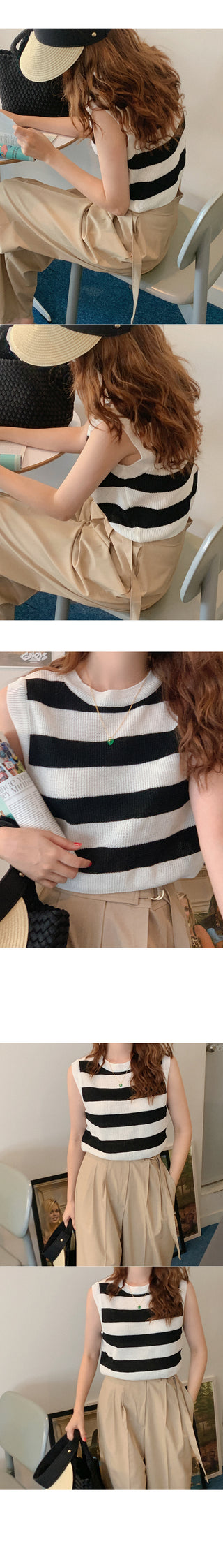 Striped sleeveless top
