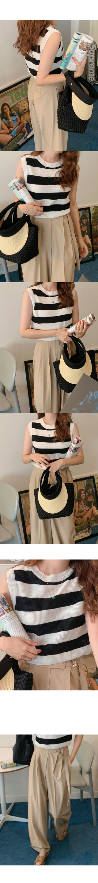 Striped sleeveless top