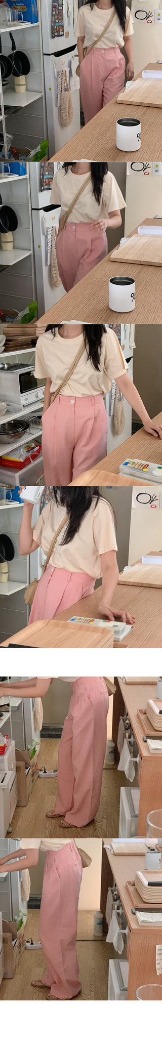 Cotton short-sleeved T-shirt