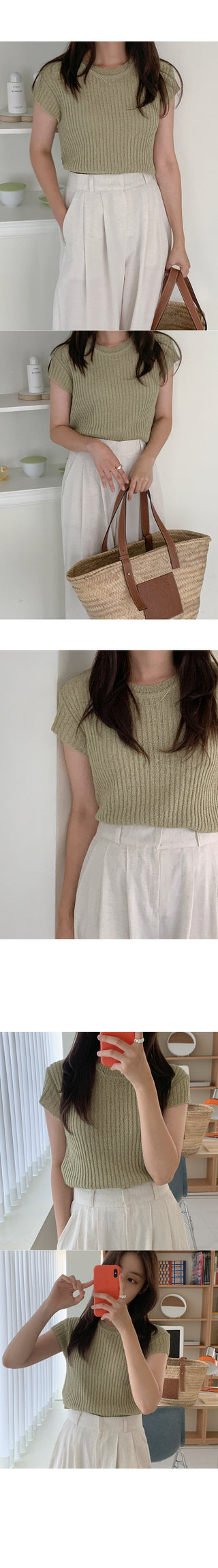 Cap Sleeve Golgi Short Sleeve Knit
