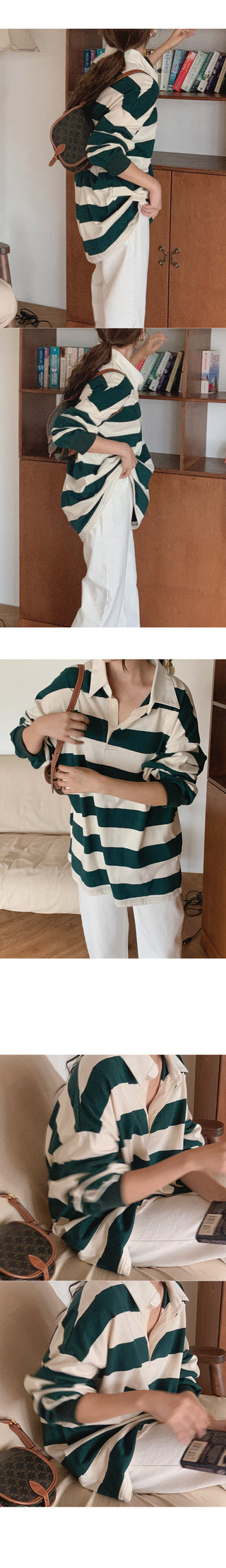 Cotton striped oversized T-shirt