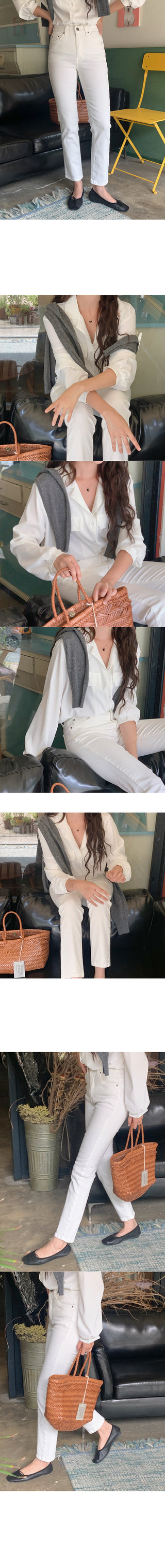 Open-collar pocket blouse