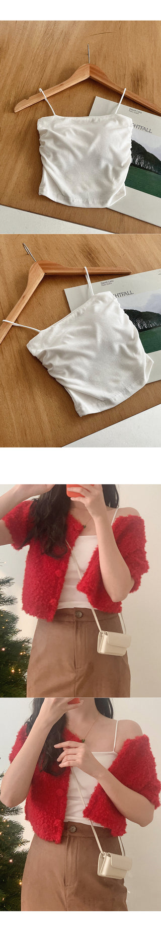 Sleeveless bra cap with brushed lining