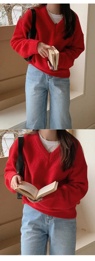 (5 colors) Wool V-knit