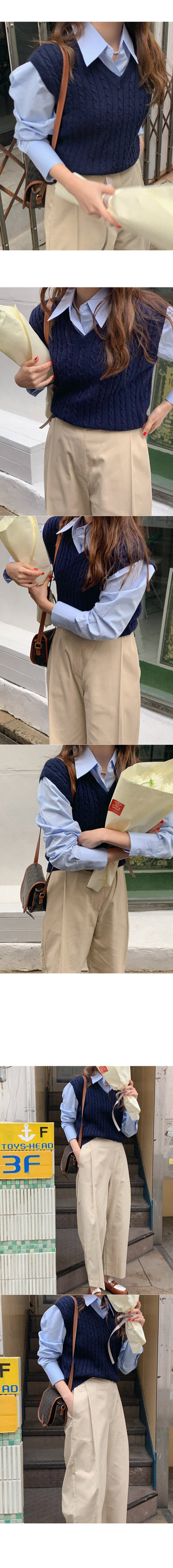 Cable wool vest