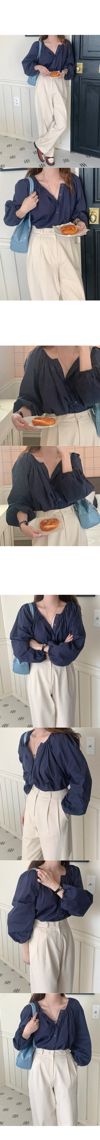 Shirred blouse top