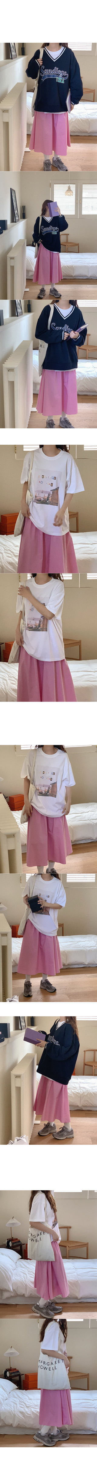Lettering V-neck sweatshirt