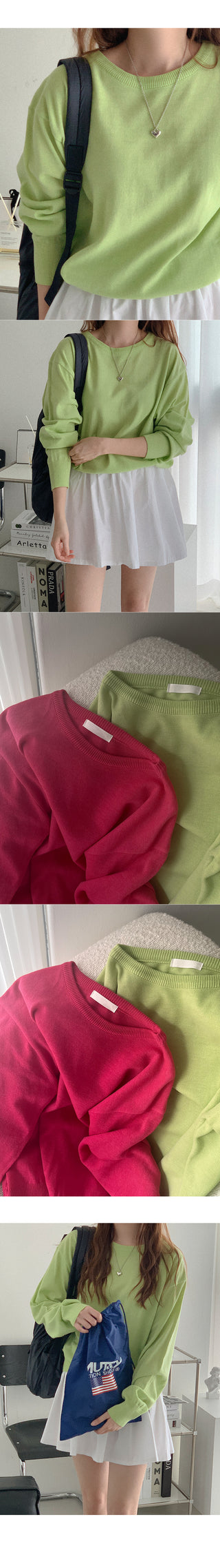 Round knit top