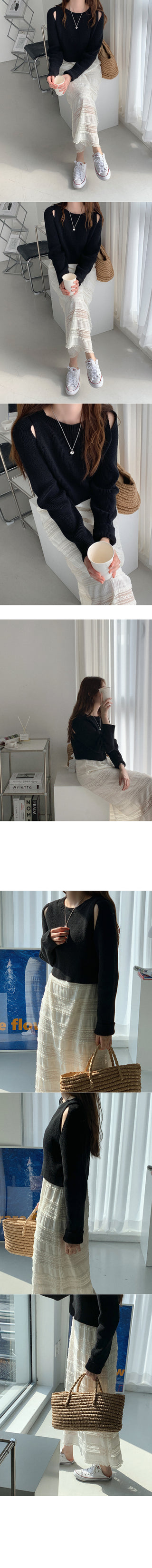 Slit Cropped Knit Top
