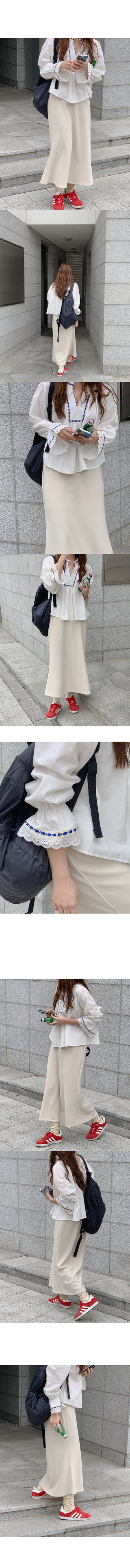 Lace-trimmed blouse top