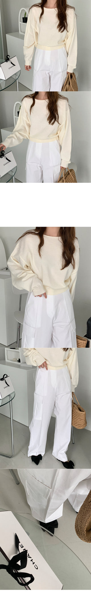 Boat neck knit top