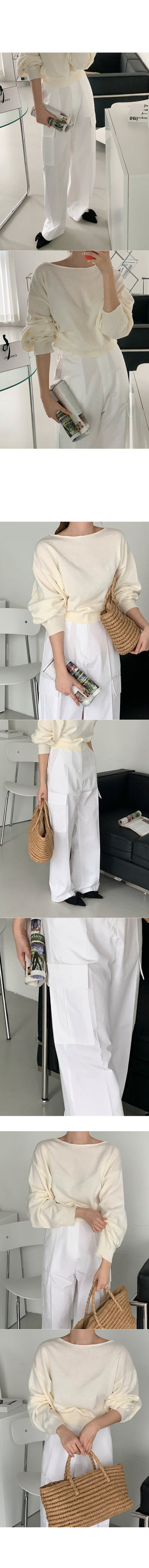 Boat neck knit top