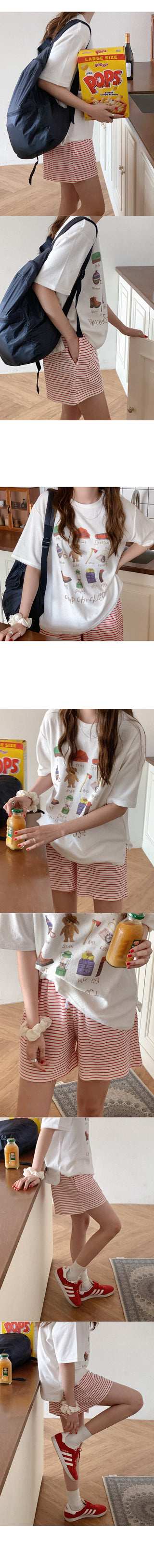 Unique Print Short-Sleeved T-Shirt