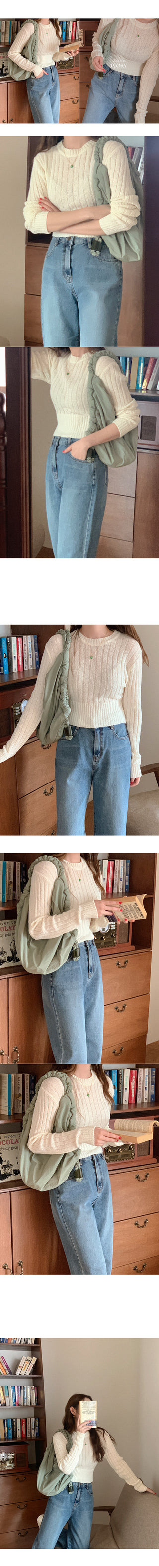 Thick ribbed knit sweater
