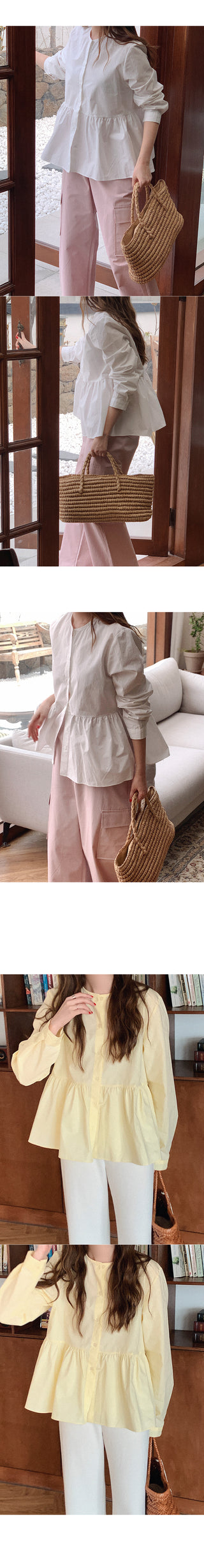 Flared cotton blouse