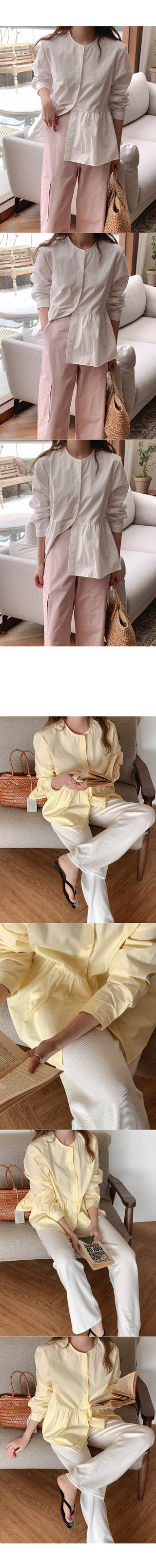 Flared cotton blouse