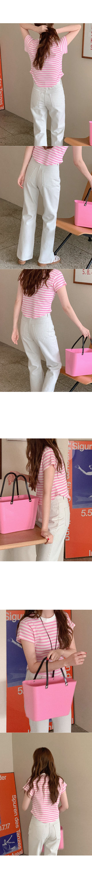 Striped short-sleeved T-shirt