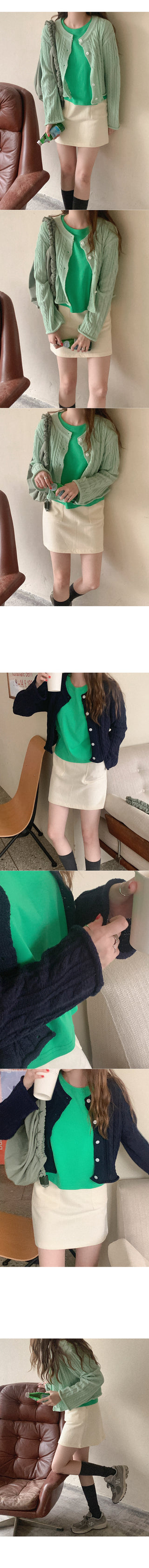 Cotton cropped short-sleeved T-shirt