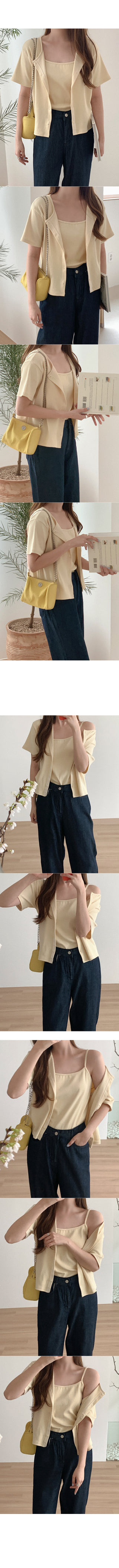 [Set: Corduroy Camisole Cardigan Set]