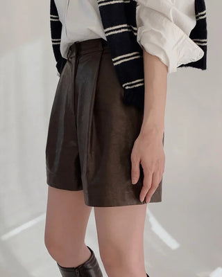 Modern Fit Leather Shorts