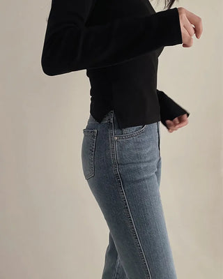 (6 colors) Spandex Slit T-shirt