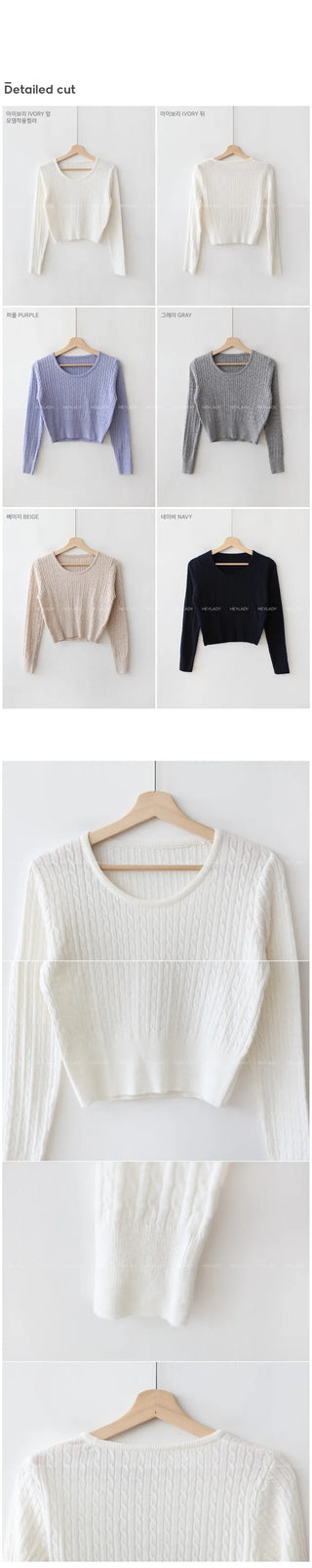 Twisted U-neck knit