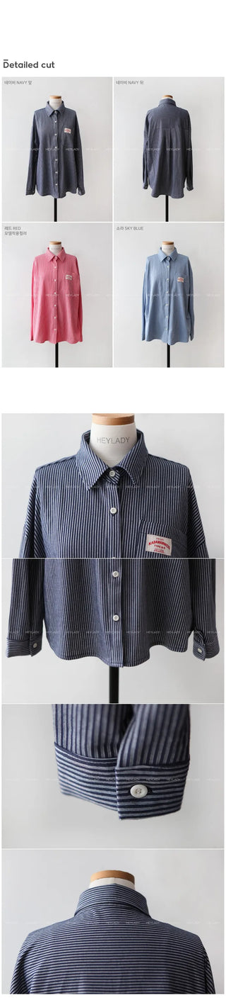 Striped long-sleeved shirt
