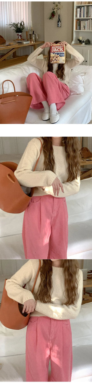 Alpaca boat neck knit