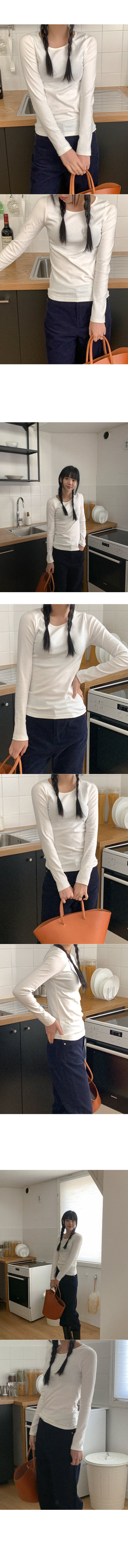 Fleece-lined round T-shirt