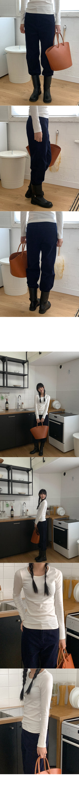 Fleece-lined round T-shirt