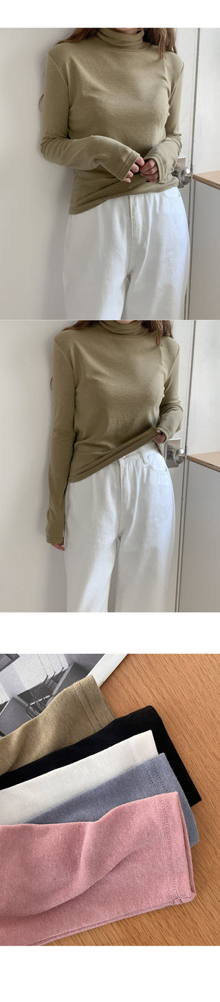 Tencel turtleneck T-shirt
