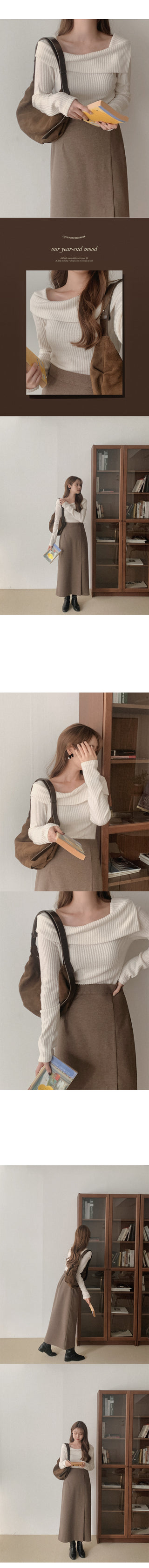 Ribbed Spun Off-Shoulder Long-Sleeve T-Shirt