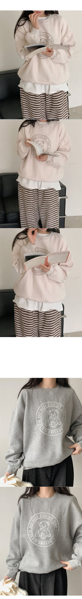 [Fleece-lined] Printed Oversized Sweatshirt