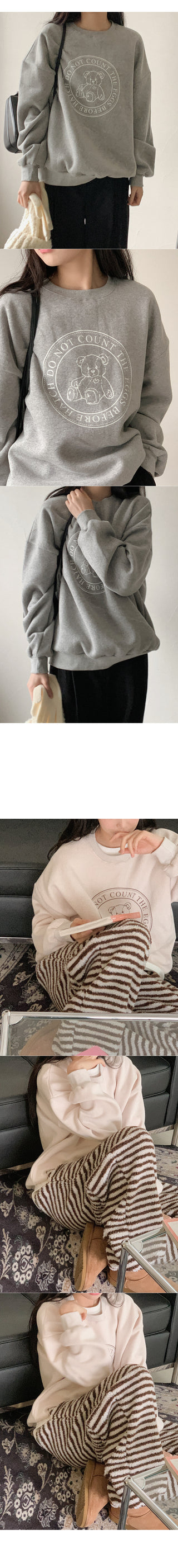 [Fleece-lined] Printed Oversized Sweatshirt