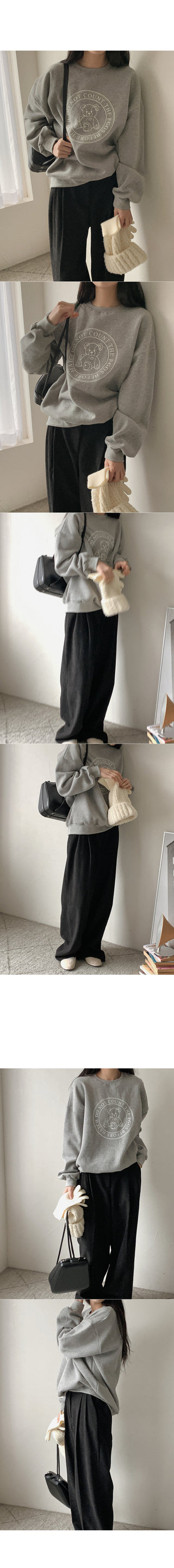 [Fleece-lined] Printed Oversized Sweatshirt