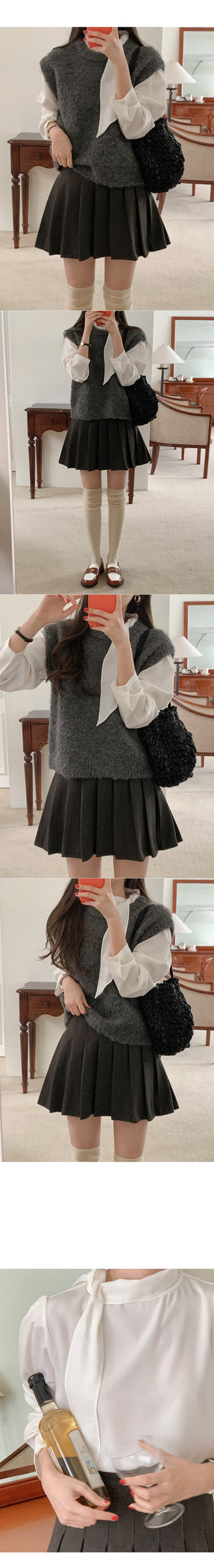 Boucle knit vest