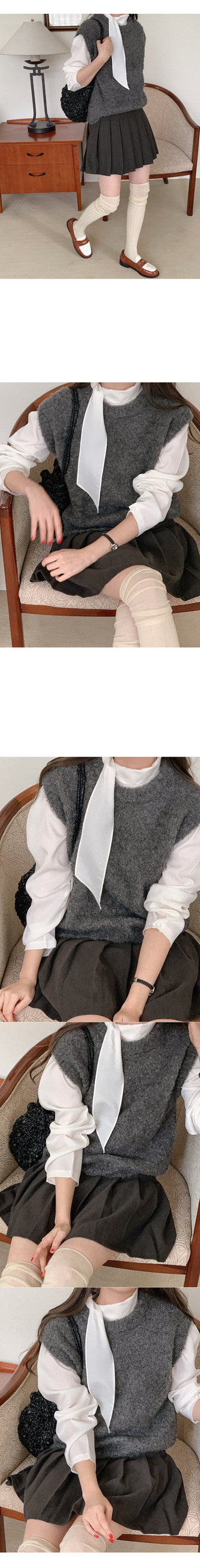 Boucle knit vest