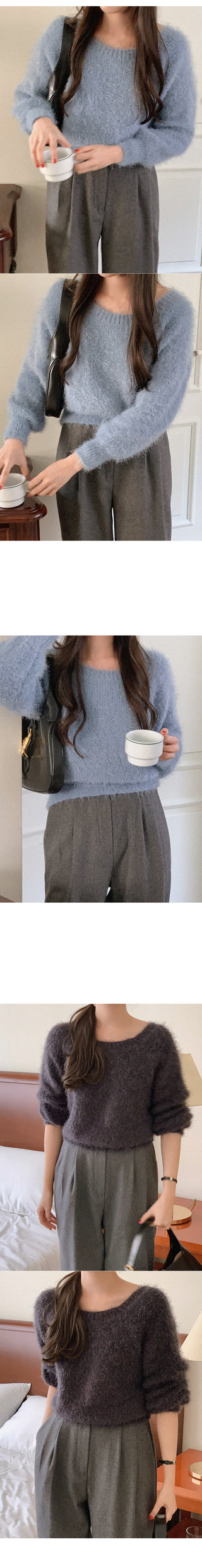 Pastel Square Neck Knit