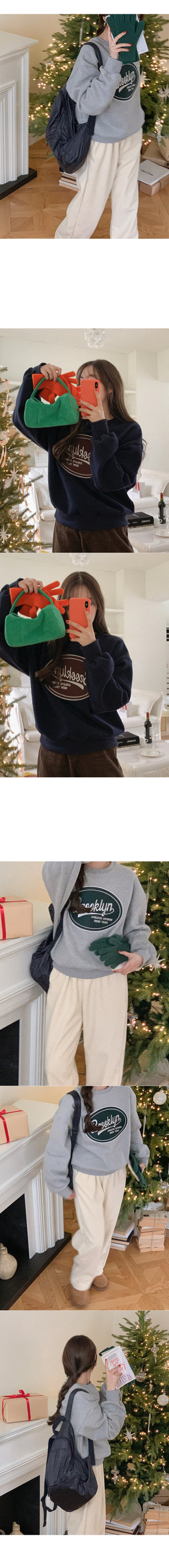 [Fleece-lined] Lettering Semi-Oversized Sweatshirt