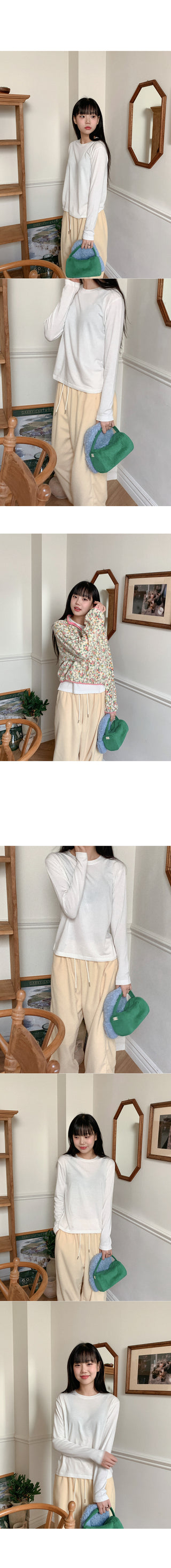 Flower fleece half-zip sweatshirt
