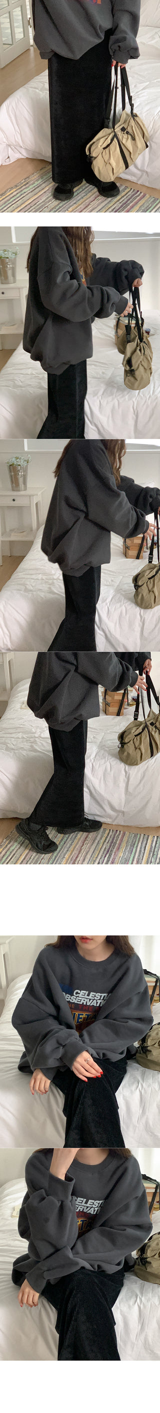 [Fleece-lined] Oversized Printed Sweatshirt