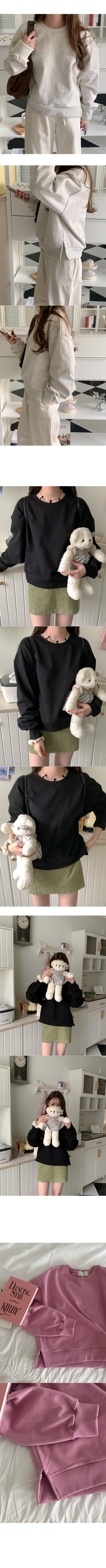 Cotton slit sweatshirt