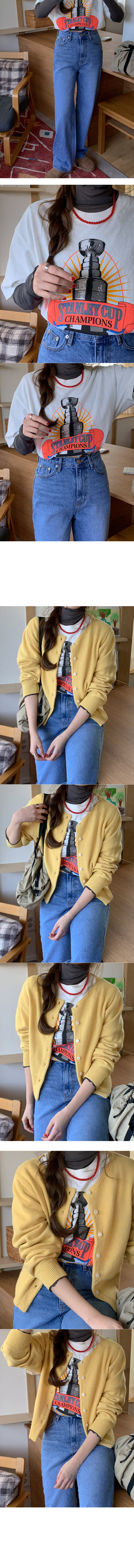 See-through turtleneck long-sleeved T-shirt