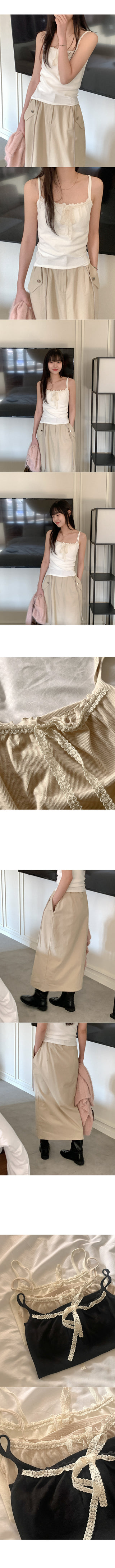 Lace ribbon camisole