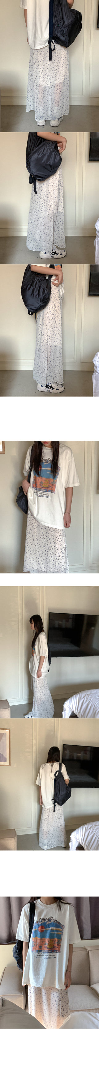 Cotton print oversized short-sleeved T-shirt