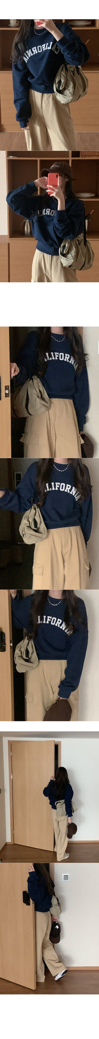 CALIFORNIA Lettering Cotton Sweatshirt
