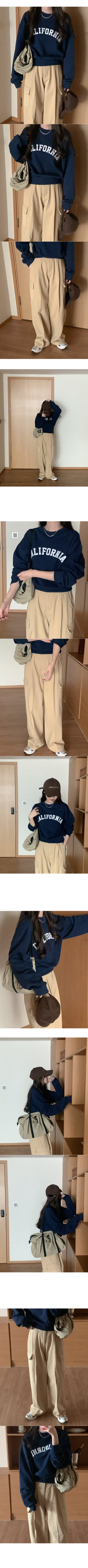 CALIFORNIA Lettering Cotton Sweatshirt